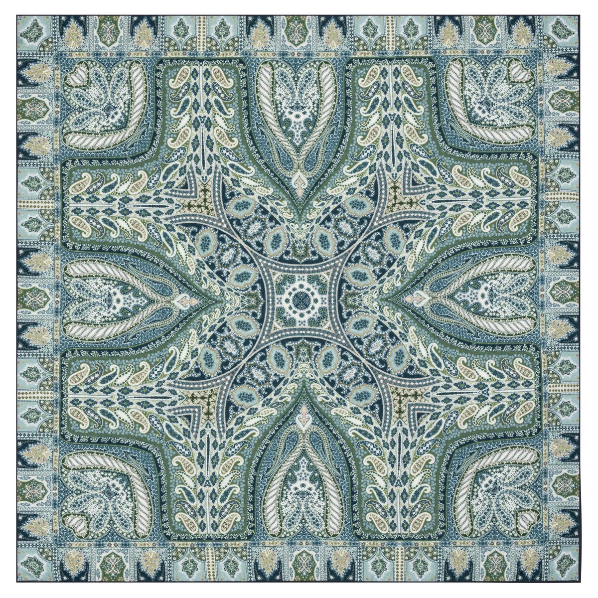 Winter Alhambra Paisley 140x140 - multi green
