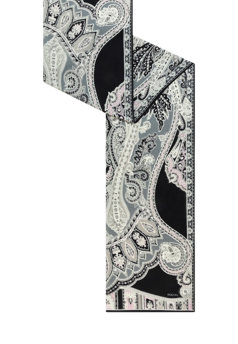 Porta Paisley 70x180 - black/white
