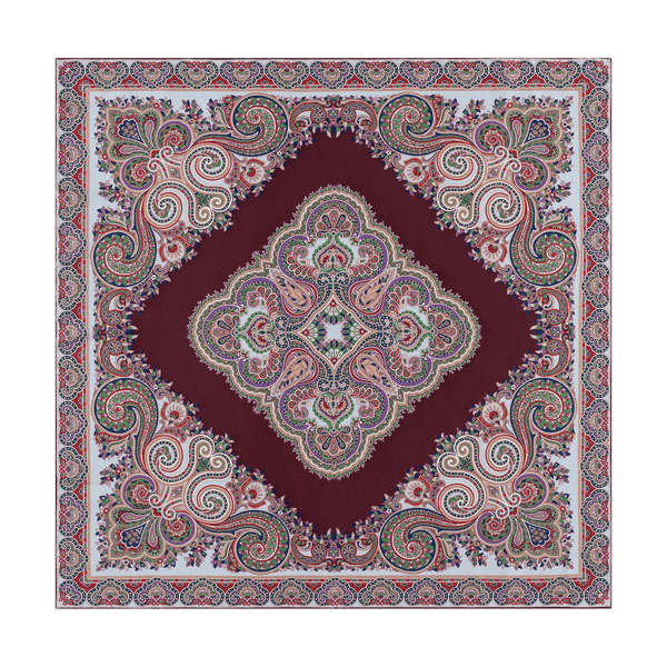Square Garden Paisley 90x90 - multi wine