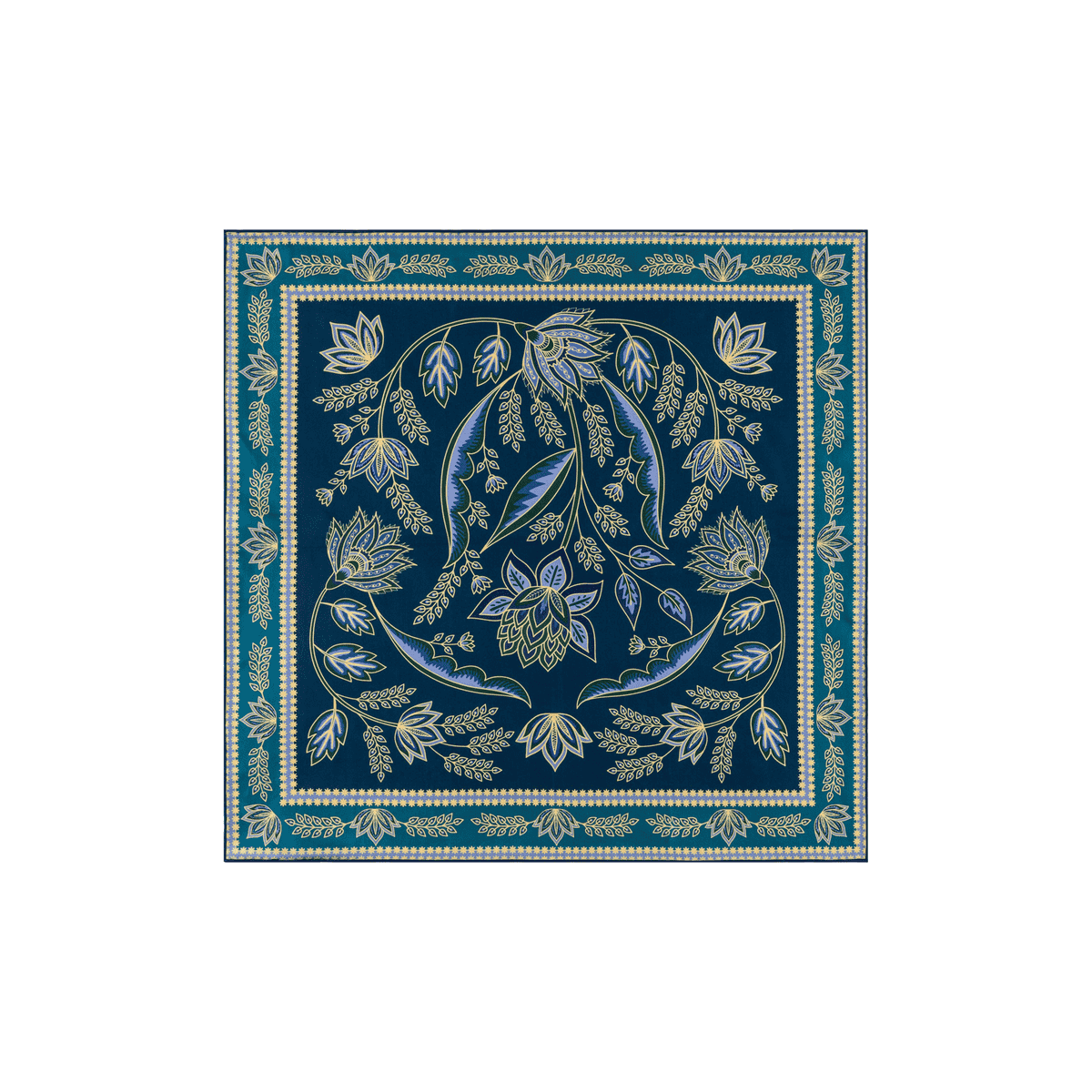 Blooming Mandala 64x64 - blue