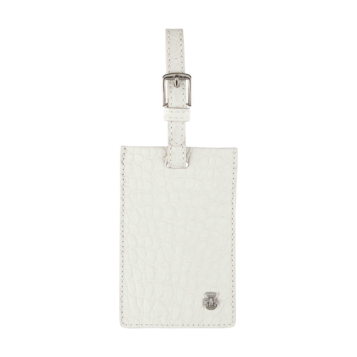 Luggage Tag Krokopraegung - off white