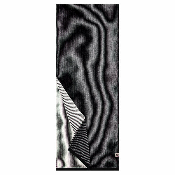 Two Tone Rib Schal 30x180 - black