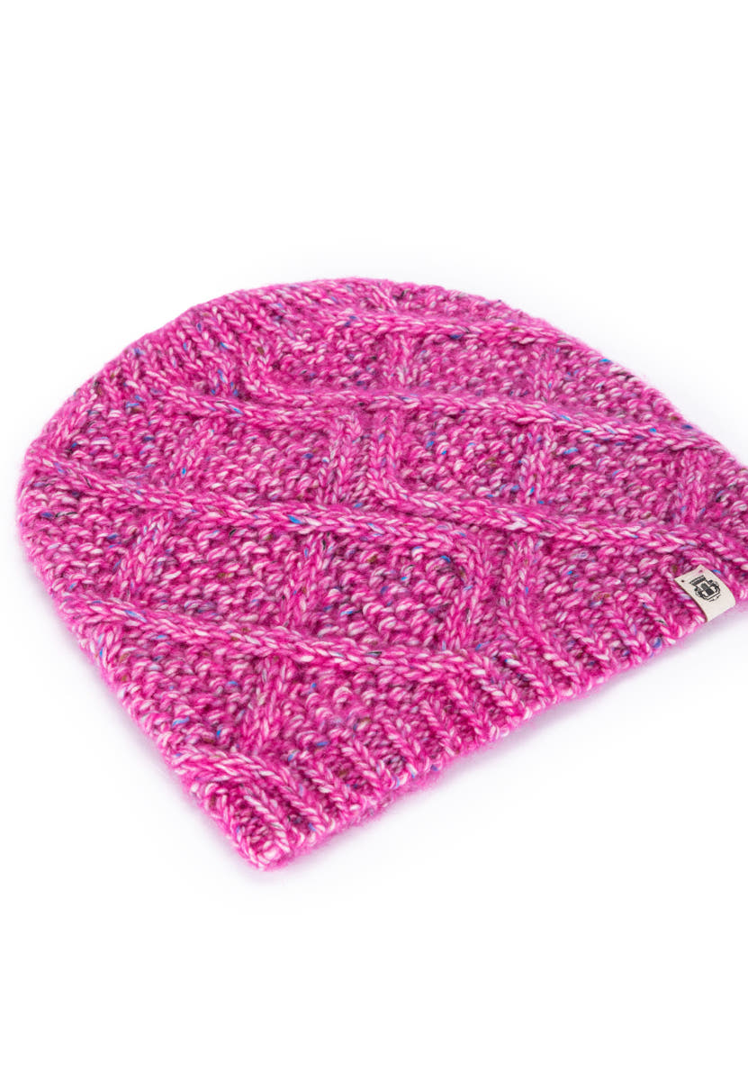 Winter Tweed Beanie  - magenta