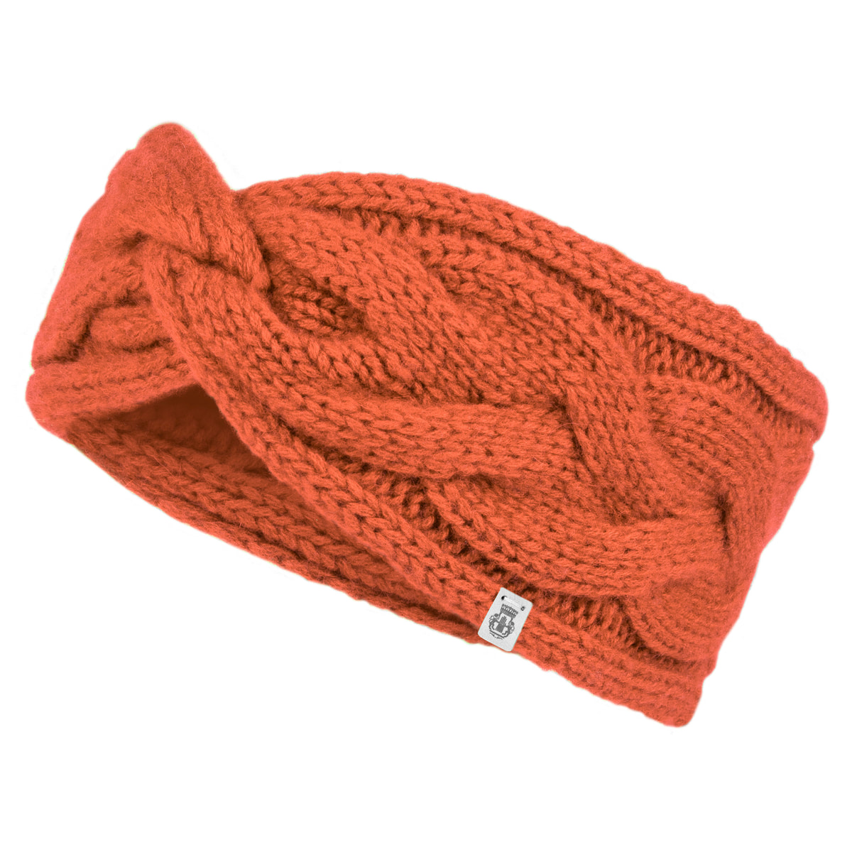Braided Cashmere Stirnband - brick