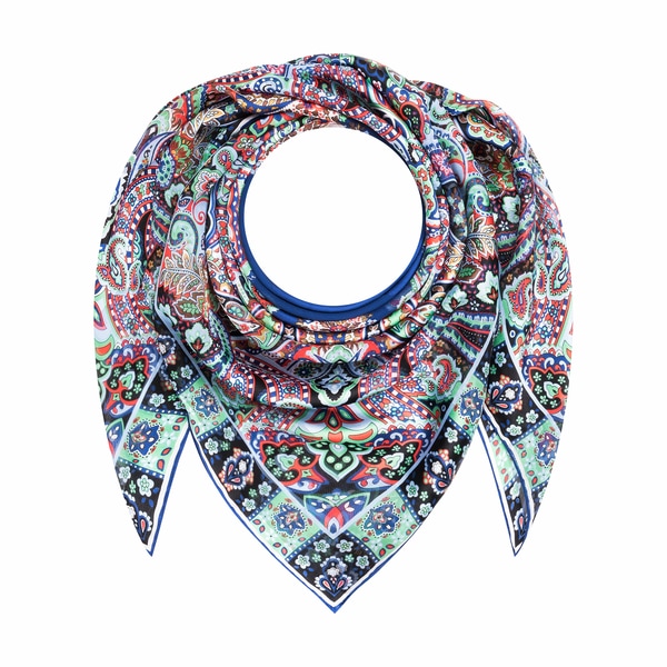 Bold Paisley 90x90 - multi navy