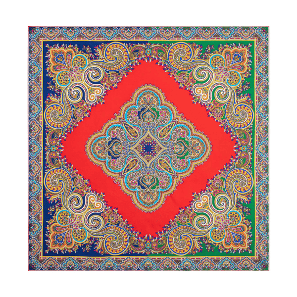 Square Garden Paisley 90x90 - multi red