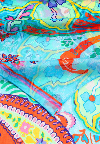 Double-R Paisley 65x180 - multi turquoise