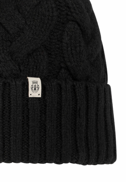 Braided Cashmere Muetze - black