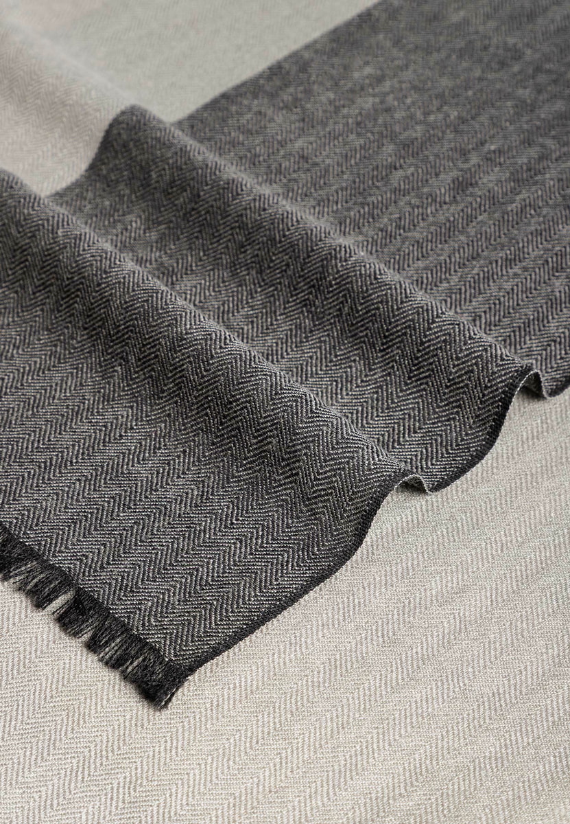 Two-Tone Wool 40x180 - black/grey