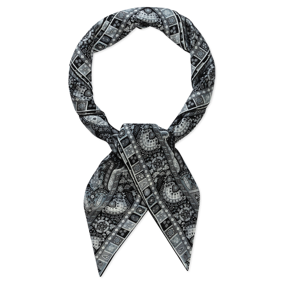 Circular Paisley 140x140 - white/black