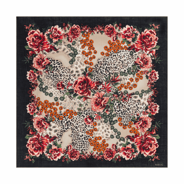 Blooming Wilderness 100x100  - black multi
