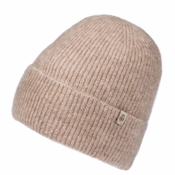 Mohair Check Muetze Check Jaquard Muetze - camel