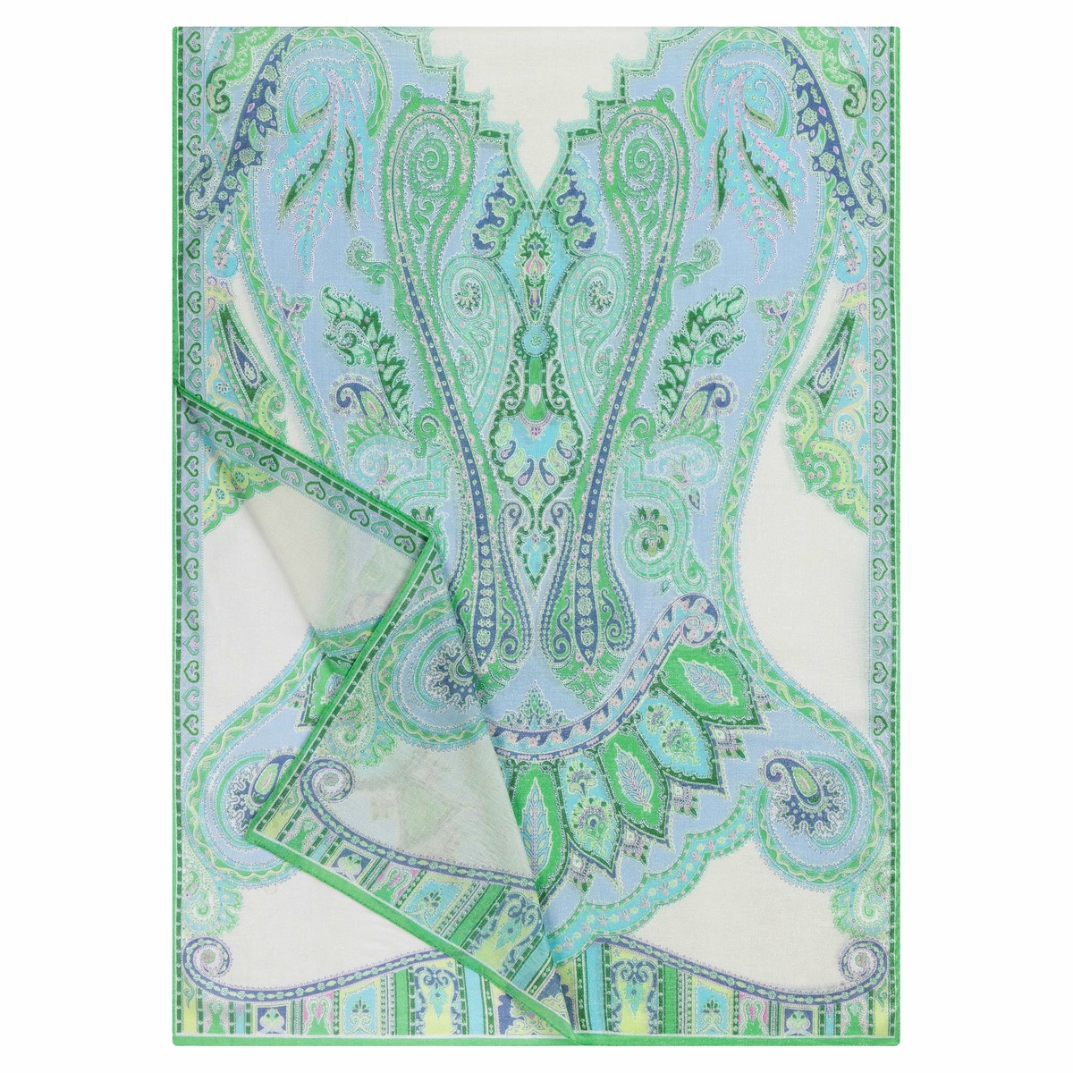 Shimmering Ornament 70x80 - multi green