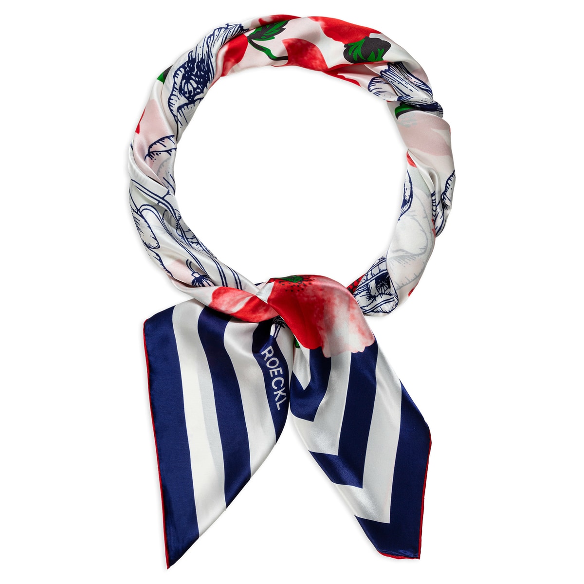 Poppy Rush 130x130 - navy/red