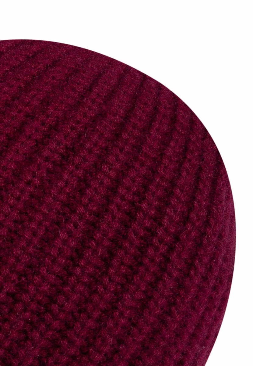 Pure Cashmere Umschlagmuetze - burgundy