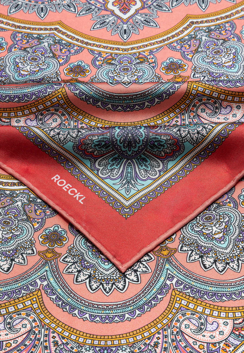 Fine Paisley 53x53  - multi apricot