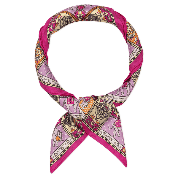 Lucky Elephant 53x53  - multi pink