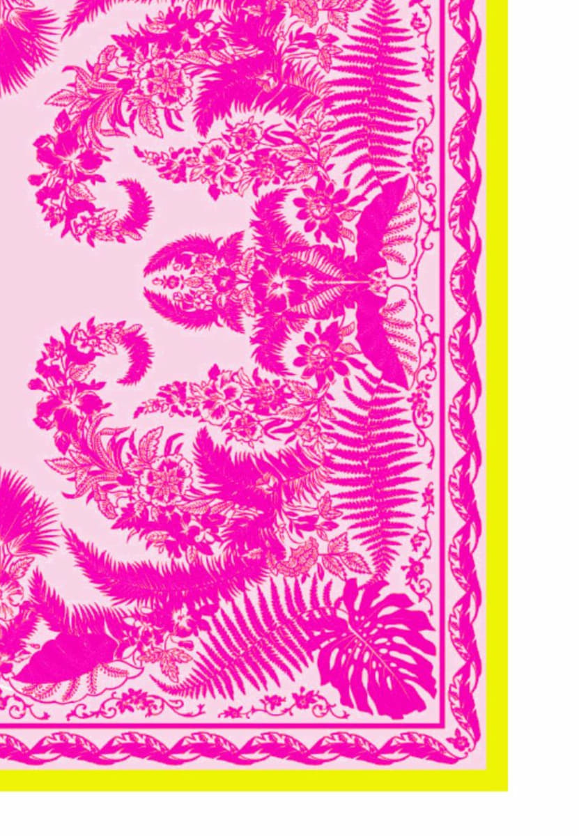 Botanical Garden 100 x 100 - pink/lemon