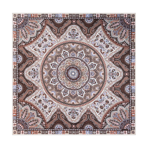 Small Circular Paisley 90x90 - multi natural