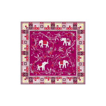 Lucky Elephant 53x53 - multi magenta