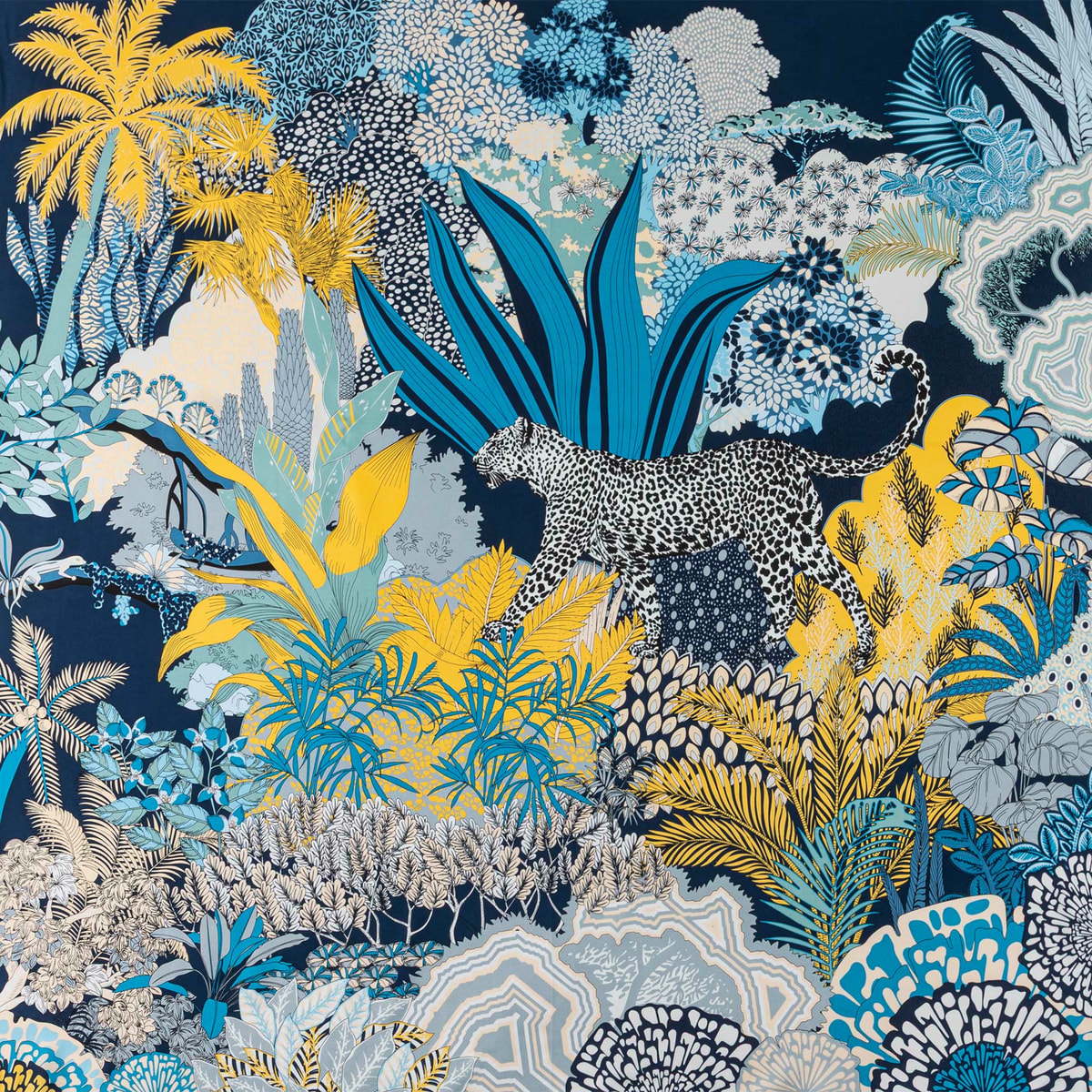 Leopard Camouflage 106x106  - multi blue