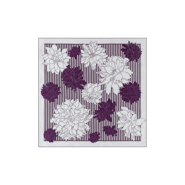 Dahlias & Stripes 64x64 - burgundy