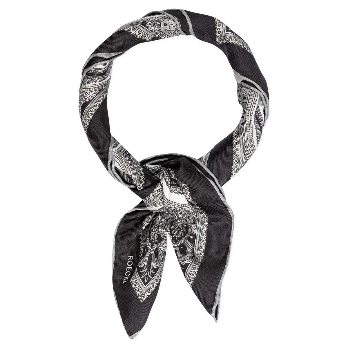 Fine Paisley 53x53  - multi silver