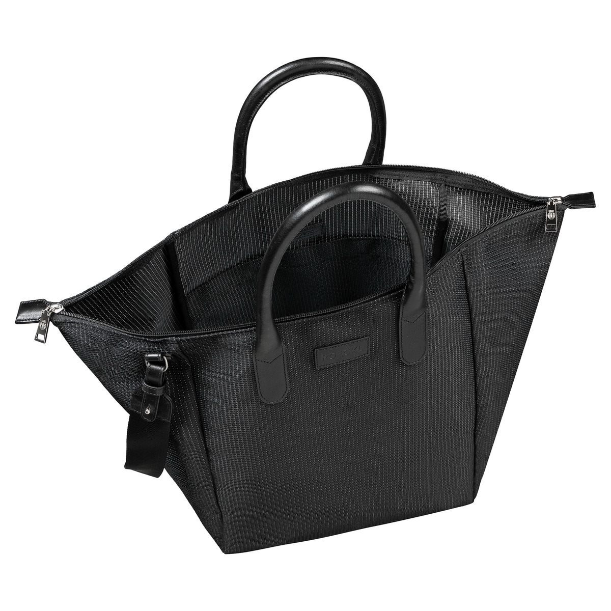 Bottle Shopping Bag L - black/silver