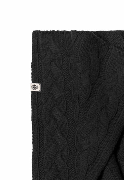 Braided Cashmere Schal 30x180 - black