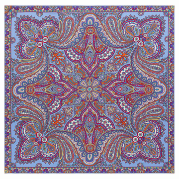 Aesthetic Paisley 140x140 - multi blue