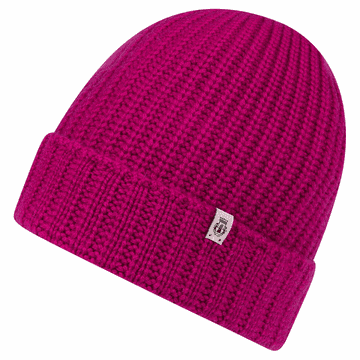 Pure Cashmere Umschlagmuetze - berry