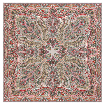 Navona Paisley 140x140  - multi forest