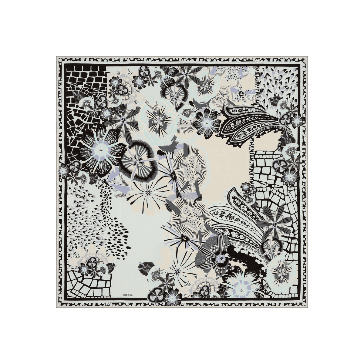 Flower Power 100x100 - white/black