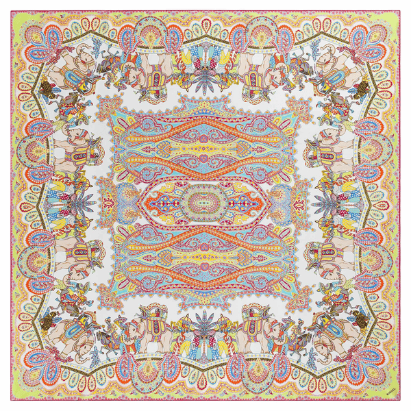 Elephant Parade Silk 140x140 - white multi