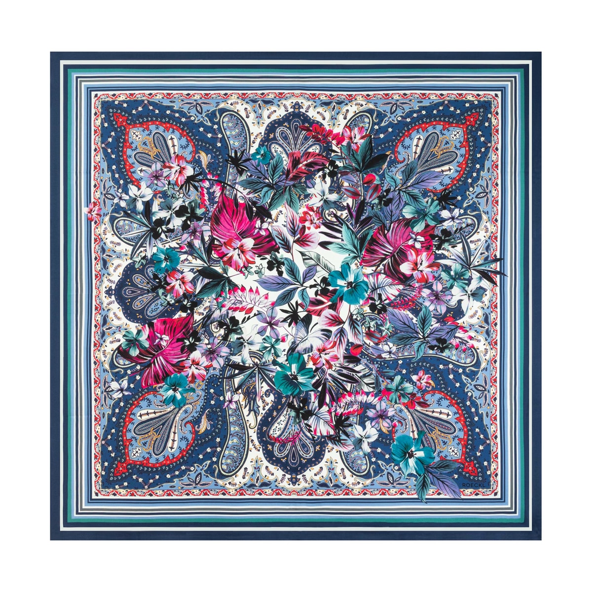 The Art of Flowers 90x90  - multi navy