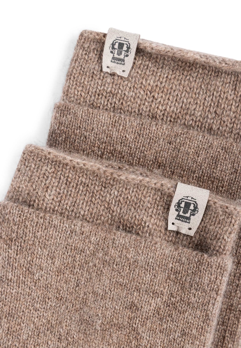 Pure Cashmere Stulpenhandschuhe - taupe