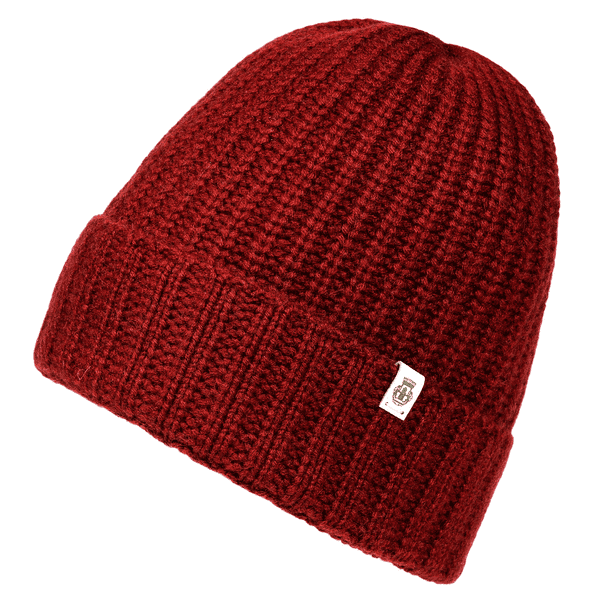 Pure Cashmere Umschlagmuetze - red
