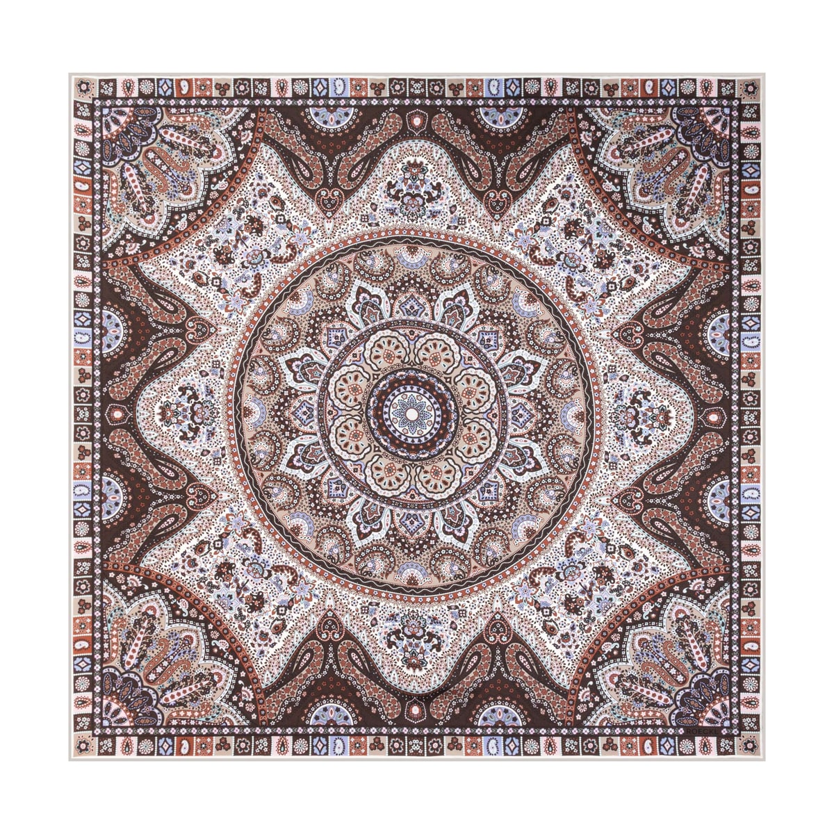 Small Circular Paisley 90x90 - multi natural
