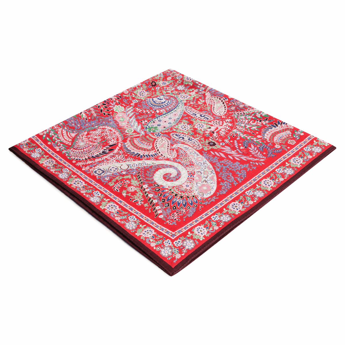 Wool Feather 90x90 - multi scarlet