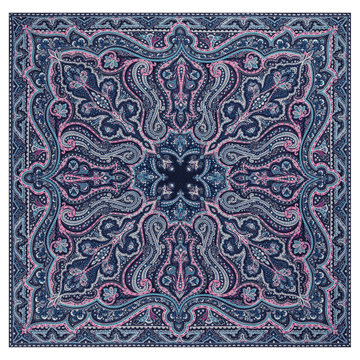 Navona Paisley 140x140  - iceblue/navy