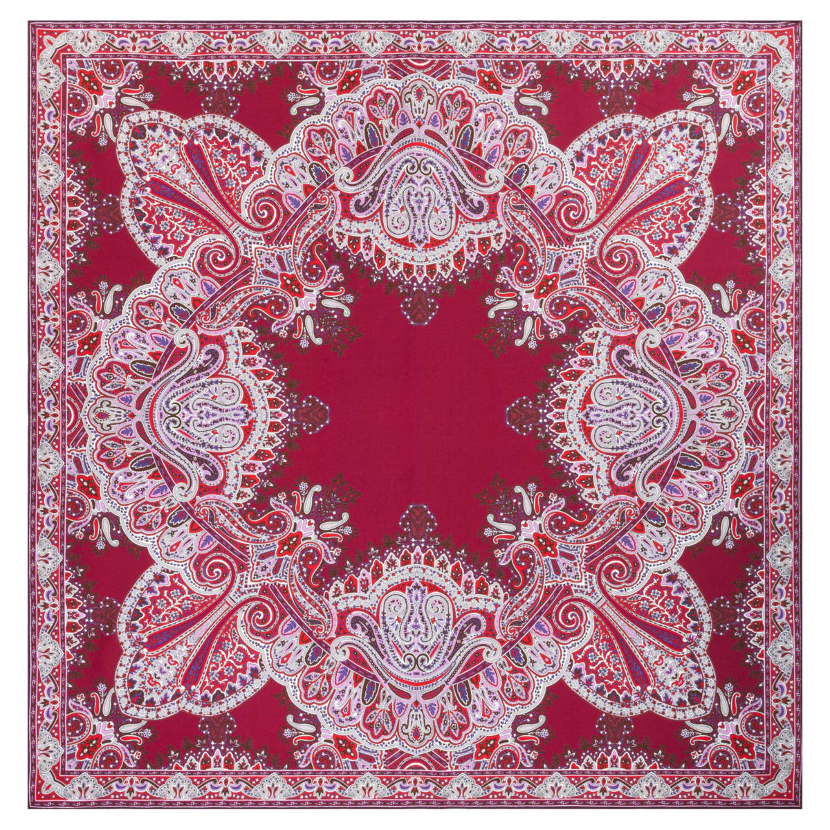Paisley Reflection 90x90 - multi red