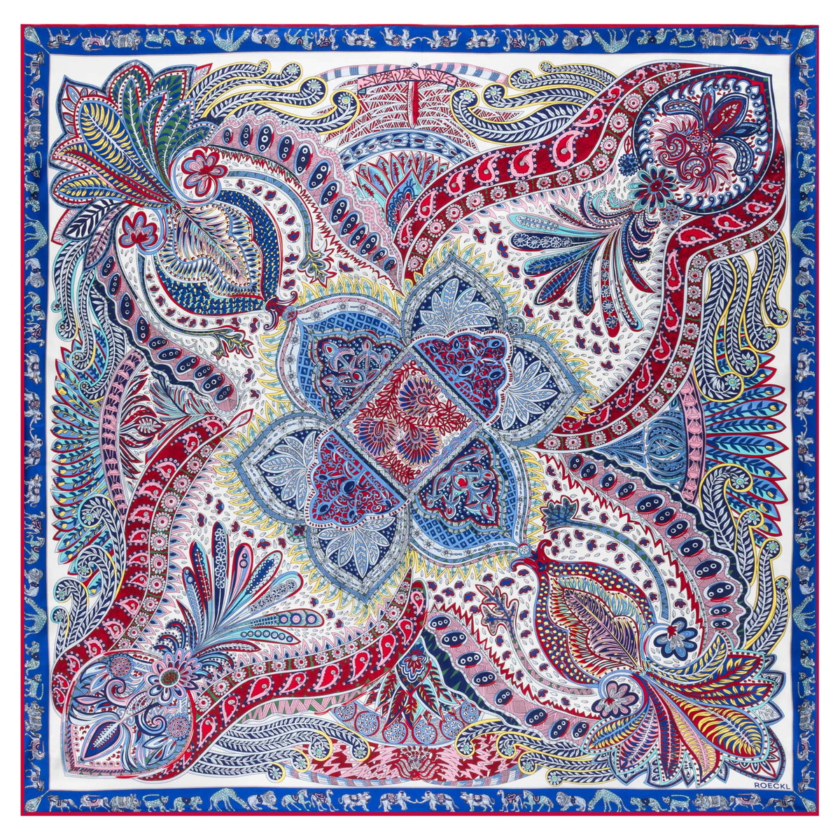 Vibrant Paisley 90x90  - multi blue