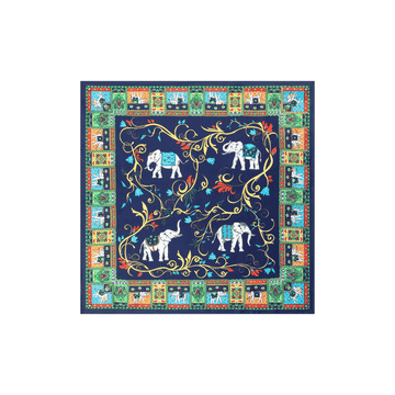Lucky Elephant 53x53  - multi navy