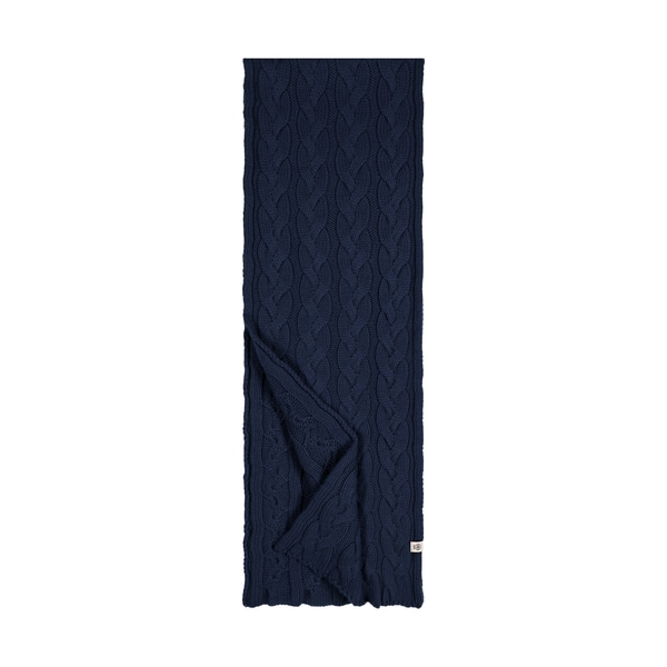 Braided Cashmere Schal 30x180 - navy