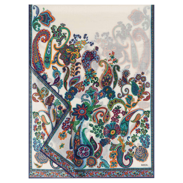 Paisley Twister 70x180 - white multi