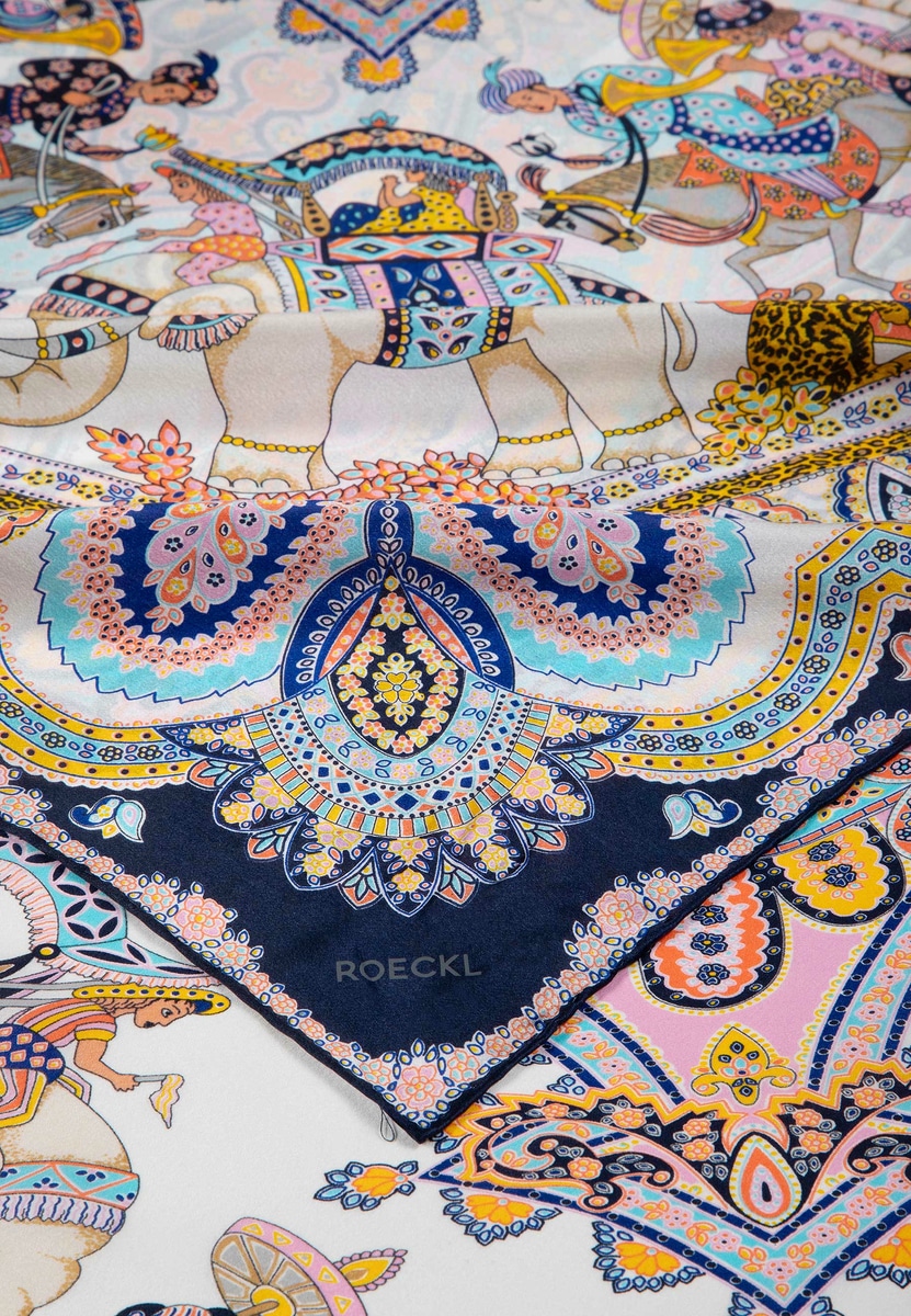 Elephant Parade Silk 140x140 - multi bleu