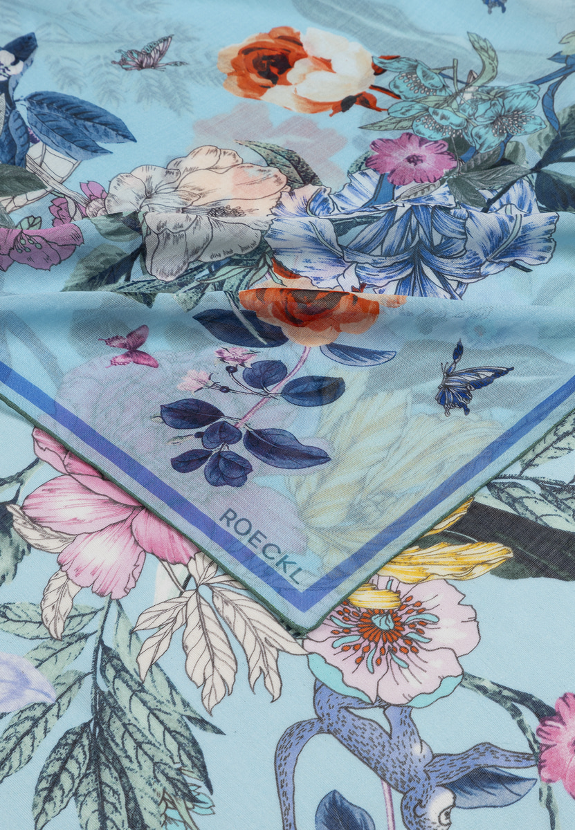 Flower Bouquet 100 x 100 - multi turquoise