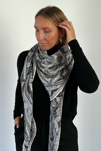 Aesthetic Paisley 140x140 - black/white