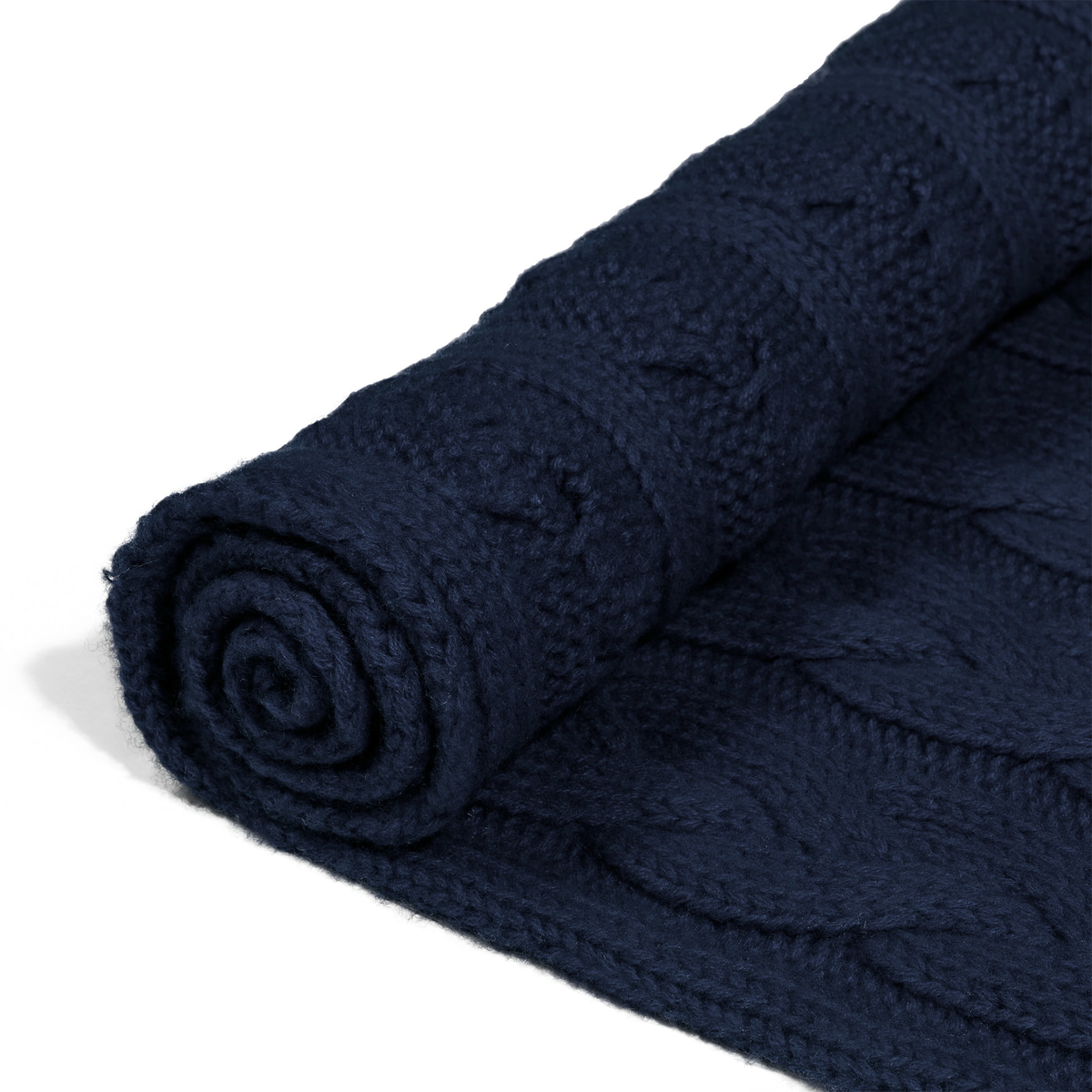 Braided Cashmere Schal 30x180 - navy