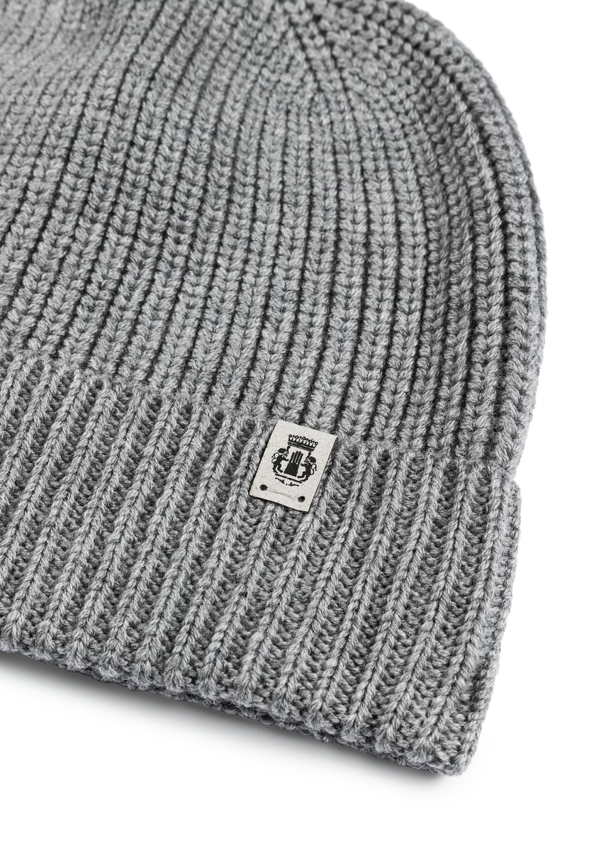 Pure Merino Umschlagmuetze - flanell